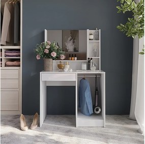 Stolik do przebierania biały/biały wysoki połysk 89.8x50.1x76 sherry