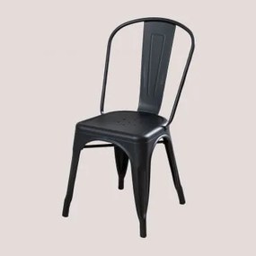 Zestaw 4 Krzeseł Do Jadalni Lix, Które Można Sztaplować Czarny Matowy - Sklum