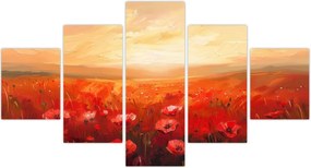 Obraz - Pole maków (125x70 cm)