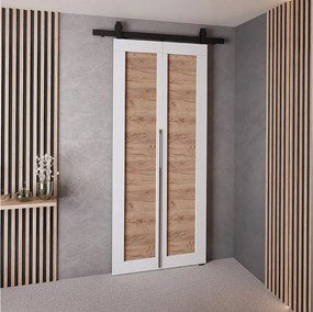 Drzwi Przesuwne QUDIO M1 Biały + Dąb Craft Złoty 70