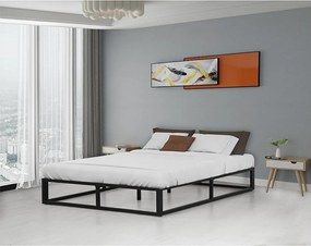 Metalowa rama łóżka 140 x 190 cm - Czarna