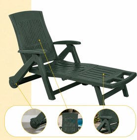 Leżak ogrodowy ZIRCONE, 72×195×101 cm, ciemnozielony I.P.A.E-Progarden