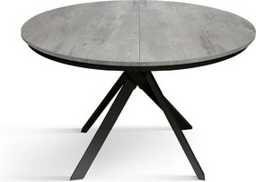 Cementowo-szary okrągły stół, antracytowe metalowe nogi 120-170cm - PANTELLERIA