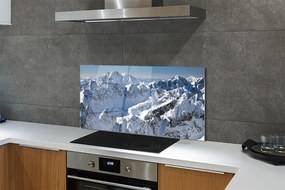 Szklany Panel Zaśnieżone Szczyty Górskie