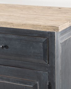 Komoda  240x48x94 old black &amp; natural