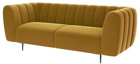 Miodowożółta aksamitna sofa Ghado Shel, 210 cm