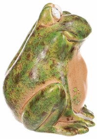 Ceramiczna dekoracja ogrodowa Urocza żaba, 13 x 10x 12 cm, 13 cm