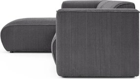Ciemnoszary sztruksowy narożnik (lewostronny/z szezlongiem) Merid – Ropez
