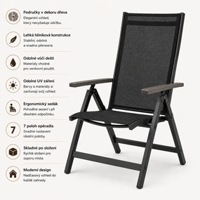 Doppler EXPERT WOOD Plus regulowany fotel ogrodowy
