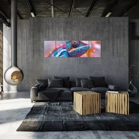Obraz - Kolorowy kameleon (170x50 cm)