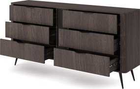 Komoda NOBILE 163,2 cm do Salonu Sypialni 6 Szuflad Dąb