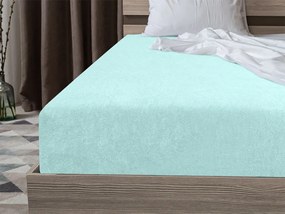 PrzytulneMieszkanie.pl Prześcieradło frotte miętowe 90 x 200 cm