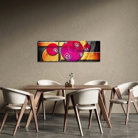 Abstrakcyjny obraz z historycznymi symbolami (z zegarem) (90x30 cm)