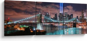 Obraz - Nowy Jork, Manhattan (z zegarem) (90x30 cm)