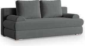 Masseno Sofa ASPERO z funkcją spania i pojemnikiem na pościel, Rozkładana sofa - Szary, PAROS 06