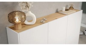 Biała szafka na buty w dekorze dębu 138x105x25 cm Libbiano – Germania