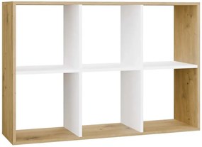 Nowoczesny regał na zabawki dąb artisan + biały S8-R01