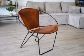 Designerski fotel PANCHO brązowy