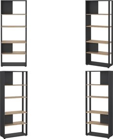 Regał biurowy otwarty 4 półki Sign 80 szary mat/jackson hickory