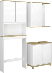 Zestaw mebli łazienkowych biały/dąb 60x30x60 livia