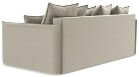 Beżowa aksamitna rozkładana/ze schowkiem sofa 225 cm Hula – Makamii
