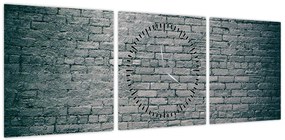 Obraz ściany z cegły (z zegarem) (90x30 cm)