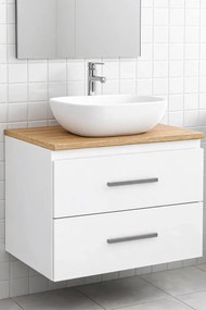 Podwieszana szafka na umywalkę biały + dąb artisan 60 cm M5-N91