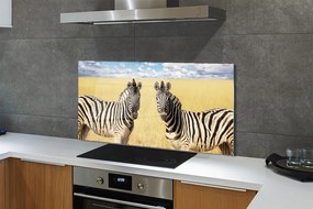 Szklany Panel Stado Zebr na Sawannie