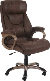 Krzesło biurowe Denver, wygląd zamszowy, kolor brązowo-szary