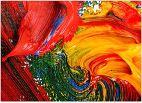 Obraz - Niebieska abstrakcja za pomocą pędzla (70x50 cm)