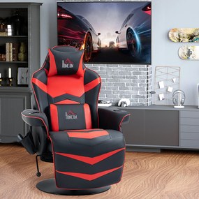 HOMCOM Ergonomiczny Fotel Relaksacyjny z Funkcją Masażu i Uchwytem na Kubek | Aosom PL