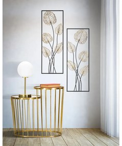 Metalowa dekoracja wisząca z wzorem liści Mauro Ferretti Luxy -A-, 31x90 cm