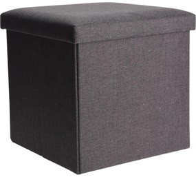 Taboret ze schowkiem Daniell szary, 38 x 38 x 38 cm