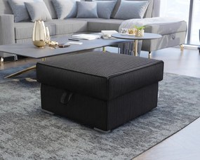 Czarny taboret SMART COSARO z miejscem do przechowywania 65x65 cm
