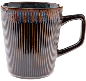 Zestaw 6 ceramicznych kubków Rustik 410 ml, ciemnobrązowe