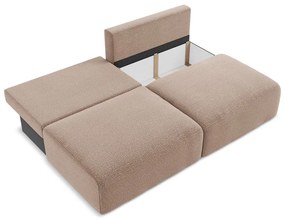 Jasnobrązowa rozkładana/ze schowkiem sofa 216 cm Kalena – Makamii