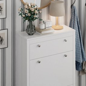 Szafka na buty biały 60x23.5x115 aron