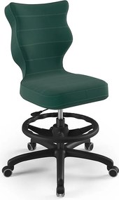 Obrotowe krzesło dla nastolatka Petit Black rozmiar 6 (159-188 cm) z podnóżkiem