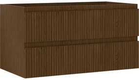 Mexen Rivel szafka łazienkowa podumywalkowa 90 cm, 2 szuflady, ryflowana , orzech - 91A20-09047-2-BFF86
