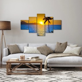 Obraz - Zachód słońca nad morzem (125x70 cm)