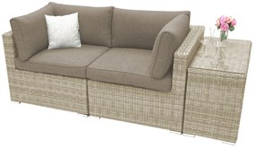 Rattanowy zestaw regulowany SEVILLE dla 2 osób (beżowy)