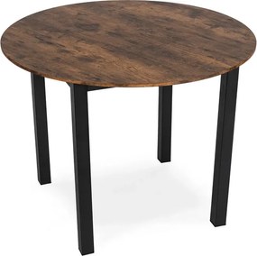 Stół Okrągły TEO 100 cm Dąb Rustykalny/Czarny do Jadalni Salonu Nowoczesny Loft