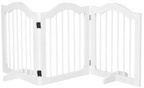 PawHut Drzwi Ochronne do Budy 3częściowe Składane Bezpieczeństwo w Domu i Ogrodzie Białe 1545x295x61 cm | Aosom PL