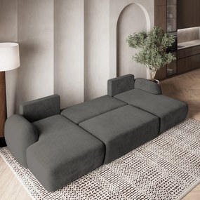 Masseno Narożnik SAVONA z funkcją spania i pojemnikiem na pościel Narozniki U, Rozkładana sofa - Szary, KRONOS 15