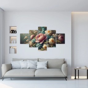 Obraz - Martwa natura z kwiatami - obraz (125x70 cm)