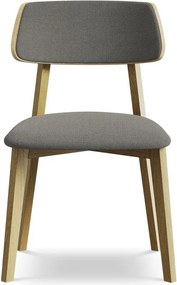 Szare krzesło z litego drewna Niu – Makamii