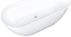 Wanna wolnostojąca owalna - 210 L - 150 x 74 x 57 cm - biała - akrylowa - MOBULA