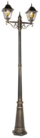 Zewnetrzna Antyczna lampa ogrodowa stojąca antyczne złoto 240 cm 2-światła - Antigua klasyczny/Antyczny Oswietlenie zewnetrzne