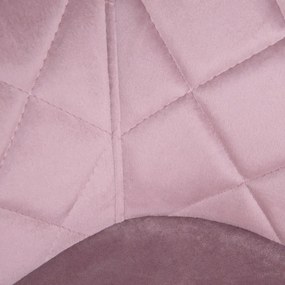 Krzesło z podłokietnikami SHELTON welurowe różowe HOMLA