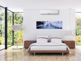 Obraz wodospadu zimą (170x50 cm)
